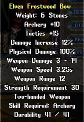 Frostwood Elven Bow - Ultima Online - CD Shard